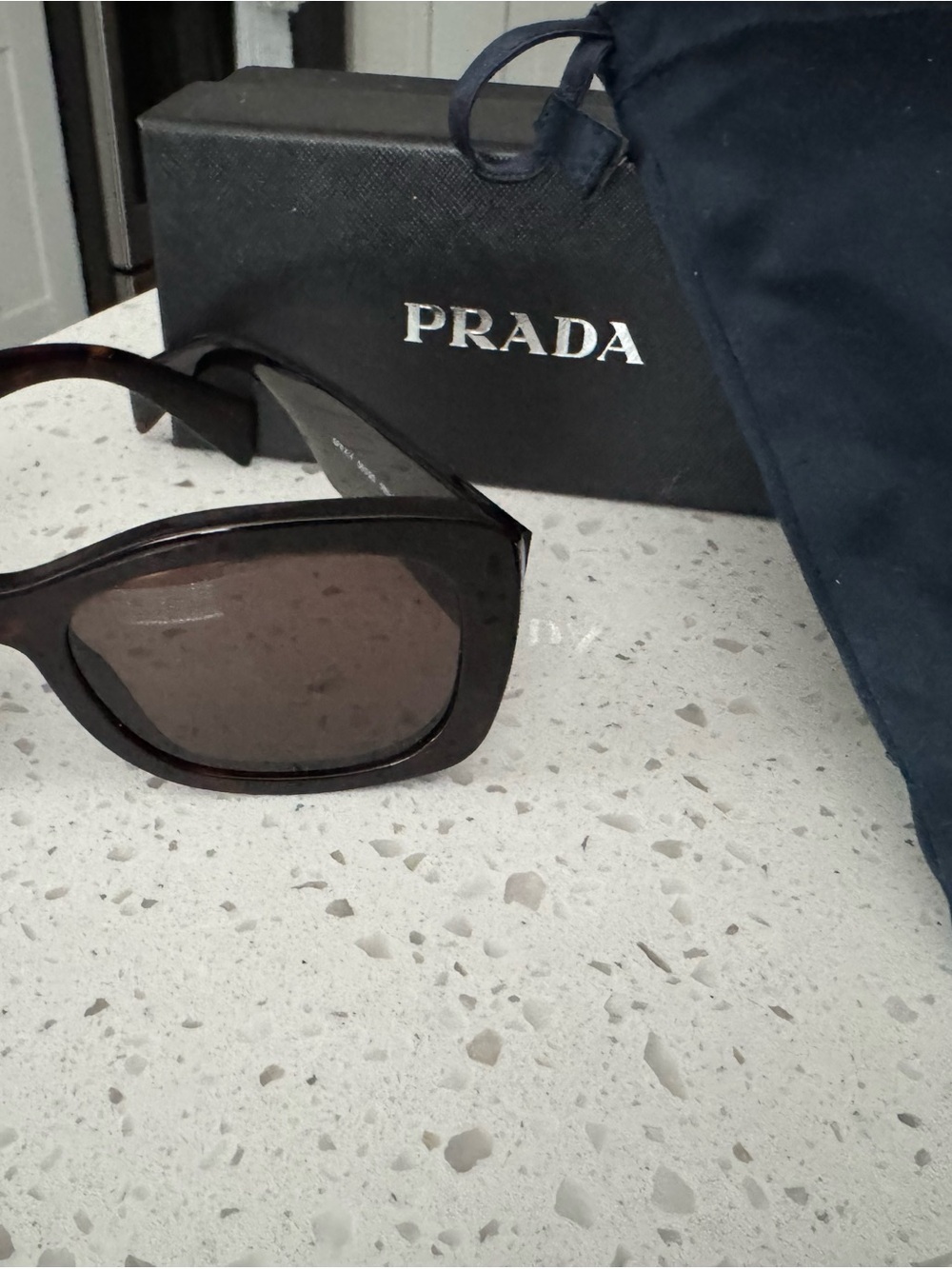 Prada Women's Sunglasses — Dark Brown Frame with Brown Lenses